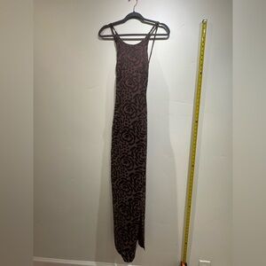 Elegant Brown Floral Maxi Dress